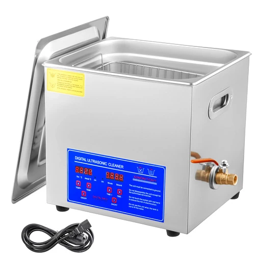 VEVOR Professional Ultrasonic Cleaner 10L/2.5 Gal, Easy to Use with Digital Timer & Heater, Stainless Steel Industrial Machine for Jewelry Dentures Small Parts, 110V, FCC/CE/RoHS Certified, 10 Liter