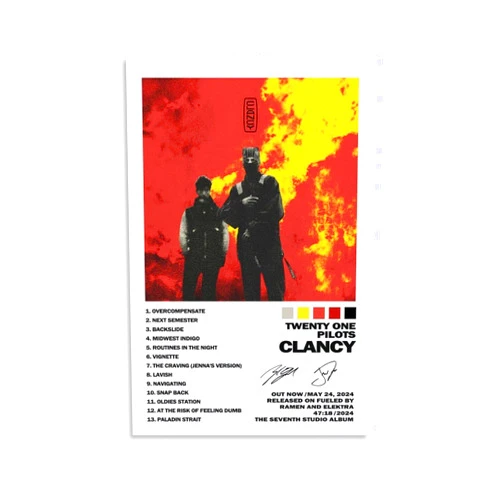 Huimineer Twenty One Pilots Signature Poster Clancy Album Canvas Art Poster And Wall Art Hanging Decor for Modern Family Corridor Posters 12x18inch(30x45cm), Unframe-style-3