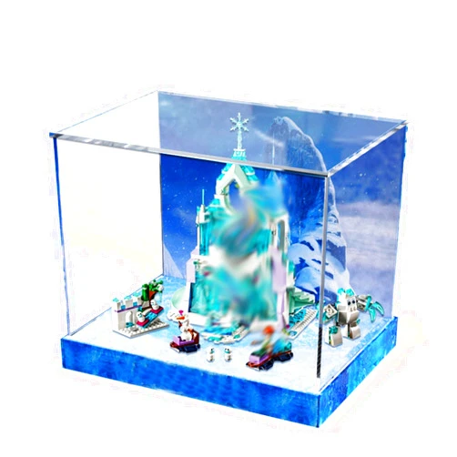 JYMENLING YANJINGYJ Clear Acrylic Display Case, Display Case, Acrylic Box, Collectible Display Show Case, Clear Showcase Store Box, Built-in LED Light 3mm Customizable (Color : D, Size : 35x25x35cm)