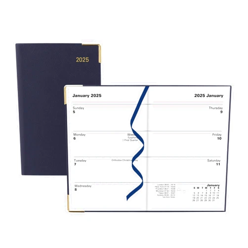 Letts of London Classic Mini Pocket Week to View Planner 2024, 4.21-inch Length (Blue)