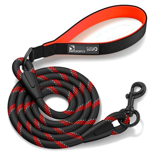 PETZANA Orange Dog Leash With Soft Padded Handle - 5 Ft Reflective Heavy Duty Dog Leash For Small Medium & Large Dogs, Lightweight Walking & Training Strong Dog Leash For Pet, 5ft Leashes For Large Breed Dogs