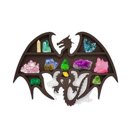 CLEIDE Crescent Moon Shelf Crystal Holder for Stones Display Moon Crystal Shelf Display Crystals and Healing Stones Holder