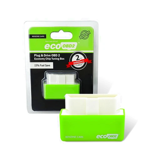 Fogfar 2 PCS Car Power Upgrade Fuel Saving, Nitro OBD2 ECOOBD2 Car Plug & Driver, Suitable for Fuel Savers of Most Cars (Green)