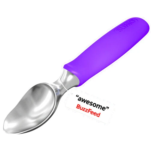 SUMO Stainless Steel Ice Cream Scoop With Ergonomic Handle - Sturdy, Dishwasher-Safe Scooper For Effortless Scooping and Serving Of Frozen Desserts, Comfortable Grip - Purple
