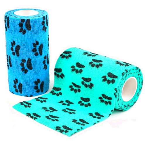 AUPCON Vet Wrap Cohesive Bandages Bulk Self Adhesive Bandage Wrap Self Adherent Wrap Non-Woven for Dogs Pet Animals & Ankle Sprains & Swelling 3 Inch x 5 Yards (2 Pack Lack Blue & Blue)