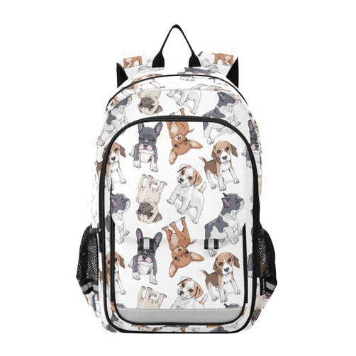 ALAZA Cute Puppy Pug Dog Print Animal Laptop Backpack Purse for Women Men Travel Bag Casual Daypack with Compartment & Multiple Pockets