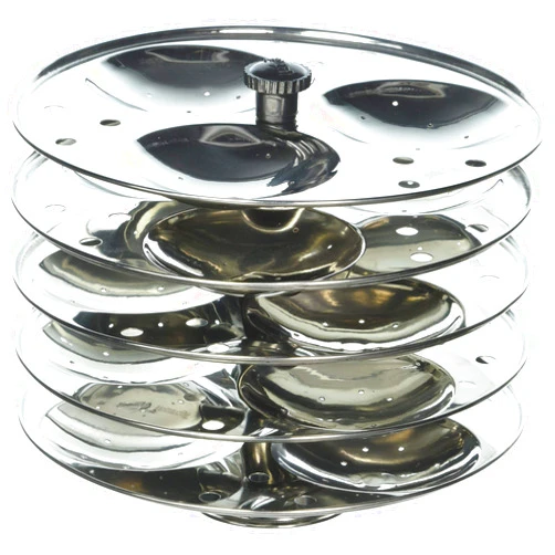 T TABAKH Tabakh 5-Rack Stainless Steel Hawkins Type Idli Stand, Makes 15 Idlys