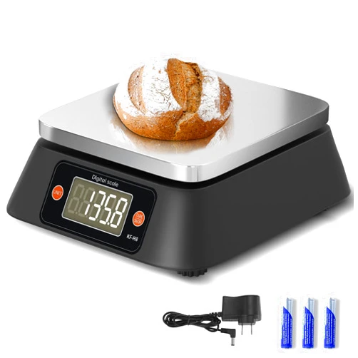 Yoncon Kitchen Scales Digital Weight Grams and Ounces, YONCON KF-H8U Food Scale for Bakers, Candle and Soap Making, Baking Scale with Stainless Steel Large Platform, 22lb, 3*AA Batteries and AC Power Adapter