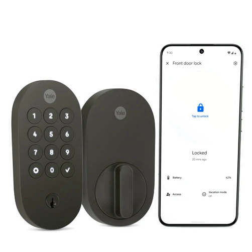 Yale Matte Black Keyed Deadbolt Smart Lock with Google Matter, YRD510-MT1-BLK