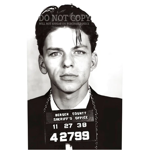 Generic Frank Sinatra Mug Shot 11 X 17 - Magnificent 1938 Mugshot Arrest Photograph - Busted In Bergen County - Rare Photo - Poster Art Print