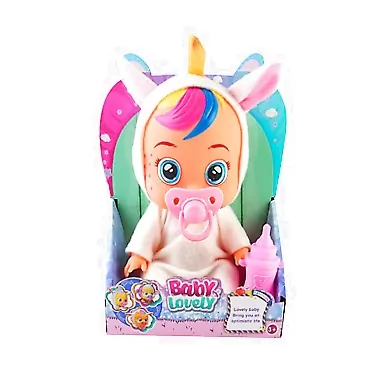 ATING Cry Unicorn Doll,White Dreamy Children's Doll Toys, Shleep Time Baby Doll,Ideal Toy for Kids