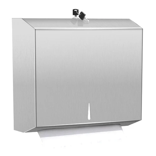 TOBEFORT Comercial Paper Towel Dispenser Wall Mount, Stainless Steel Hand Towel Dispenser with Lock, Trifold/C Fold Paper Towel Holder for Bathroom Kitchen Office Public Places, Large Capacity Tissue Holder