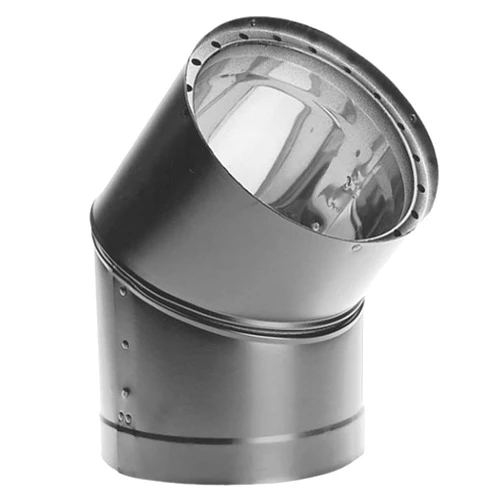 DuraVent 6DVL-E45 DVL Galvanized Steel/Stainless Steel Double Wall Wood Burning Stove 45 Degree Elbow Connector, 6 Inch Diameter