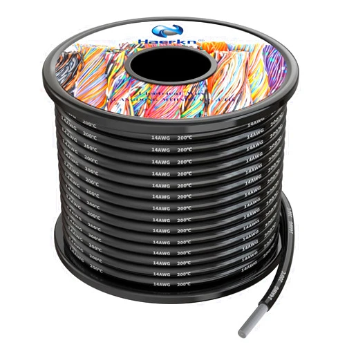 Haerkn 14awg Silicone Electrical Wire Cable 30ft Black 14 Gauge Hookup Wires kit Stranded Tinned Copper Wire Flexible and Soft High Temperature Resistance