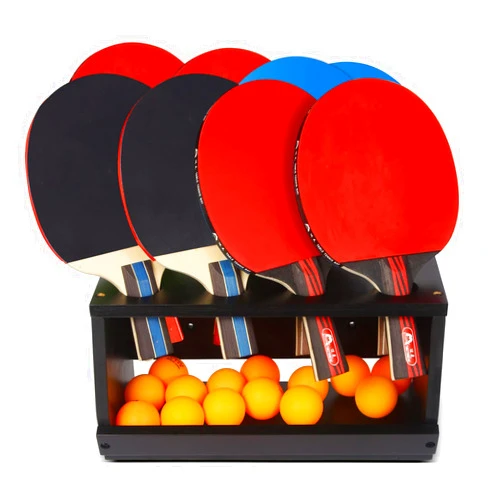 Onemacc Ping Pong Paddle Holder, Ping Pong Paddle Storage Rack Hold 8 Rackets, 2-in-1 Wall Mount & Countertop Table Tennis Holder for Garage, Game Room, Office, Bar and Men Cave, Black