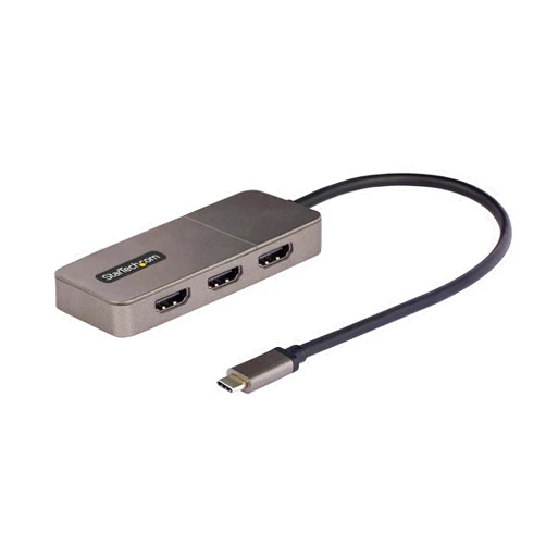 StarTech.com 3-Port USB-C Multi-Monitor Adapter, USB Type-C to 3x HDMI MST Hub, Triple 4K 60Hz HDMI Laptop Display Extender / Splitter, HDR, Extra-Long Built-In Cable, Windows (MST14CD123HD)