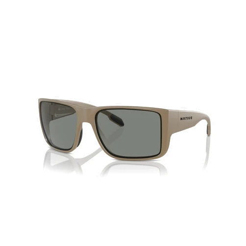 Native Eyewear Native Man Sunglasses Matte Desert Tan Frame, Grey Polarized Lenses, 58MM