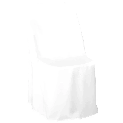 Lann's Linens 10 pcs White Polyester Folding Chair Covers for Wedding, Party, and Banquet - Elegant Cloth Slipcovers