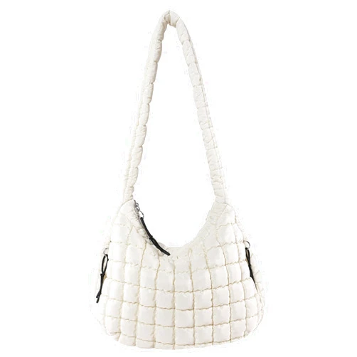 StilvollMao Quilted Tote Bag for Women - Large Puffer Shoulder Bag with Zipper and 2 Small Packages