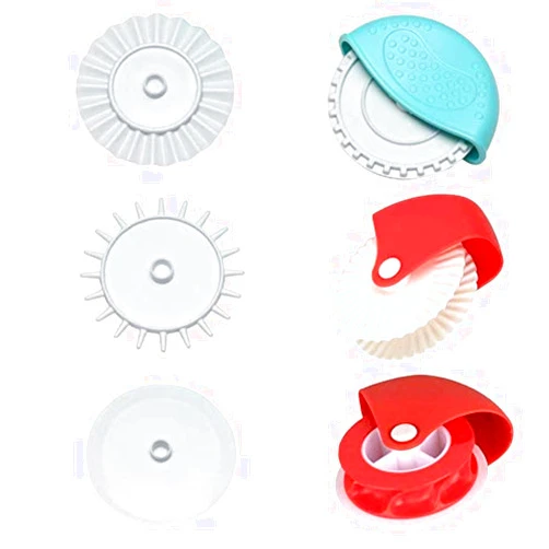 Chneeu 6 Pcs Pastry Wheel Decorator Cutter, Cookie Cutter Wheel Pizza Baking Beads Pie Crust Cutters, DIY Baking Cooking Tool
