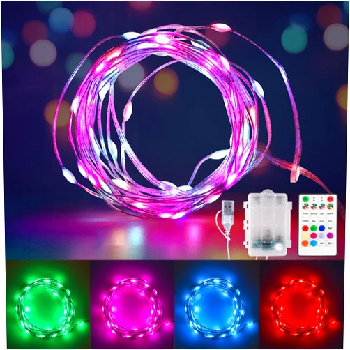 Osteplus Fairy Lights Color Changing String Lights with Remote, 16.4FT 1-Pack Twinkle LED Lights USB Plug or Battery Powered, Outdoor Waterproof Christmas Decorations for Bedroom Wedding Party Indoor…