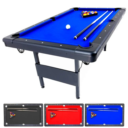 GoSports 6, 7, or 8 ft Billiards Table - Portable Pool Table - Includes Full Set of Balls, 2 Cue Sticks, Chalk and Felt Brush; Choose Size and Color