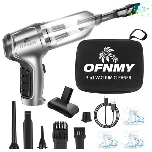 OFNMY Wireless Handheld Car Vacuum Cleaner,Mini Car Vacuum Cleaner,15000Pa High Power Cordless Vacuum Cleaner,3 in 1 Portable Handheld Car Vacuum Cordless for Car,Office and Home Cleaning