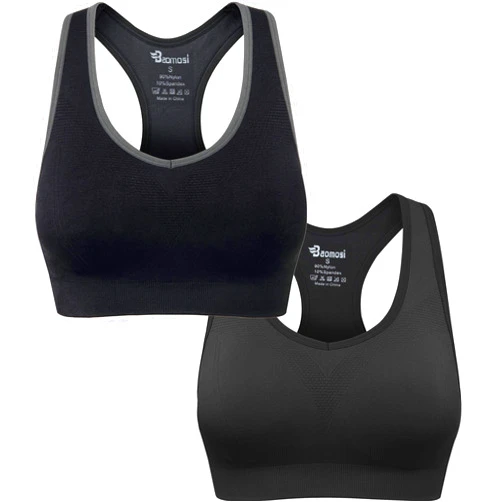 BAOMOSI Women's Seamless Racerback Sports Bra High Impact Support Yoga Gym Workout Fitness
