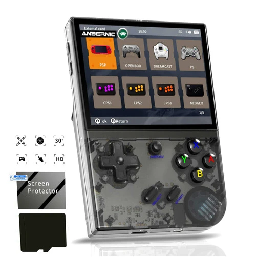 Aivuidbs RG35XX Plus Linux Handheld Game Console 3.5'' IPS Screen, 35xx Plus with a 64G Card Pre-Loaded 6900 Games, RG35XX Plus Supports 5G WiFi Bluetooth HDMI and TV Output 3300mAh Battery