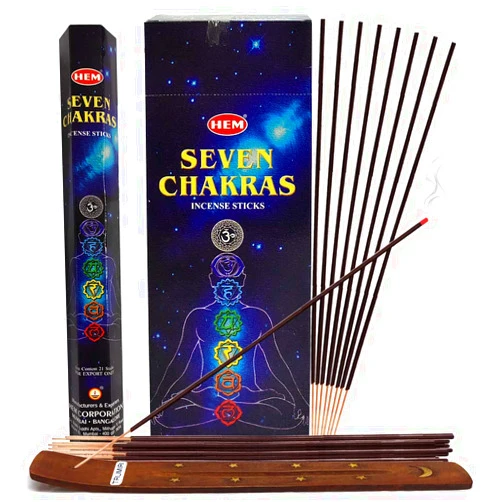 TRUMIRI 7 Chakra Incense Sticks and Incense Stick Holder Bundle Insence Insense Hem Incense Sticks