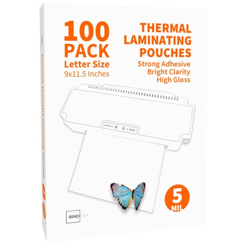 Binditek 100 Pack 5 Mil Thermal Laminating Pouches, 9x11.5 Inches Laminating Sheets, for Letter Size, Ultra Clear, Glossy, Hold 8.5x11 Inches, Heat Seal, School Office Supplies