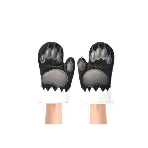 GETMATBAK Oven Mitt Set - Panda Bear - Cute Oven Mitts Funny Cooking Pot Holders Gloves Made with a Premium Cotton Lining & Heat Resistant Silicone - Kitchen Mitts for Oven Baking, Grilling, BBQ - Pack of 2