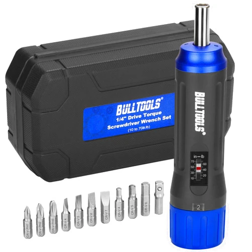 BULLTOOLS Torque Screwdriver Wrench Set, 10 to 70 Inch Pounds Torque Wrench Set for Bike Repairing and Mounting