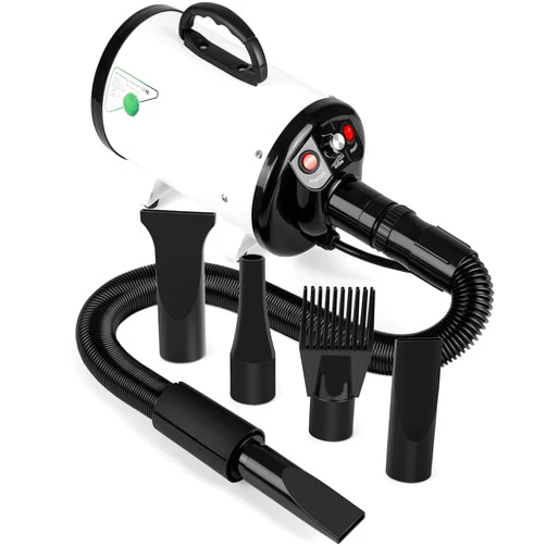 SMOOL Dog Hair Dryer - 3.8HP 2800W Stepless Speed Pet Dryer Blaster with Heat, Home-Used Professional Dog Air Force Grooming Blower for Large Big Dogs, Adjustable Strong Power, White