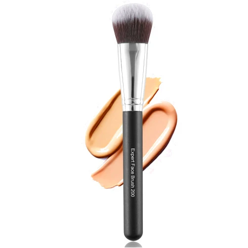 ENERGY Foundation Brush for Liquid Makeup Professional Vegan Makeup Brush for Foundation,Powder,Contour,Bronzer Blending Contouring Dense Soft Face Brush Black 200