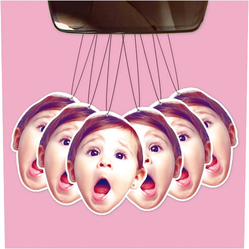 FAMILOVE 6pcs Custom Car Air Freshener with Picture Photo Logo - Double Sided Print - Personalized Gifts for Valentine's Day Birthday Anniversary
