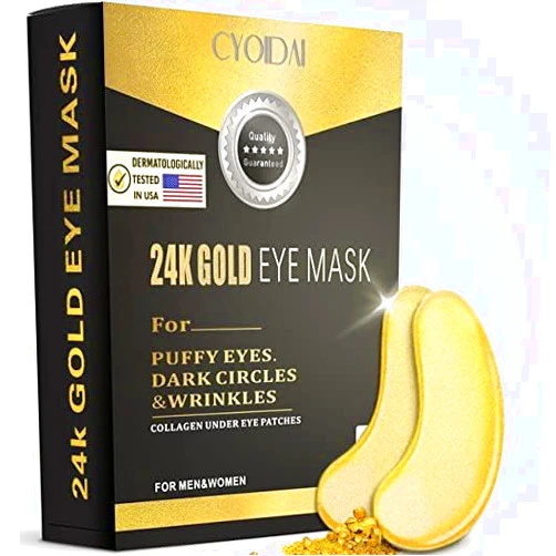 SHUIKU Under Eye Patches, 24K Gold Under Eye Patches for Puffy Eyes, Reduce Wrinkles and Fine Lines with Eye Patches for Puffy Eyes, Revitalize and Refresh your Skin