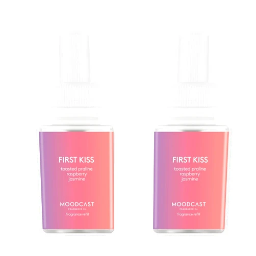 Pura & Moodcast Home Scent Refill - Smart Home Air Diffuser - Up to 120-Hours of Premium Fragrance per Refill - Household Essential - Clean & Safe Diffuser Fragrance - 2 Pack, First Kiss