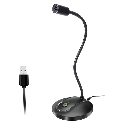 JOUNIVO USB Microphone, 360 Degree Adjustable Gooseneck Design, Mute Button & LED Indicator, Noise-Canceling Technology, Plug & Play, Compatible with Windows & MacOS