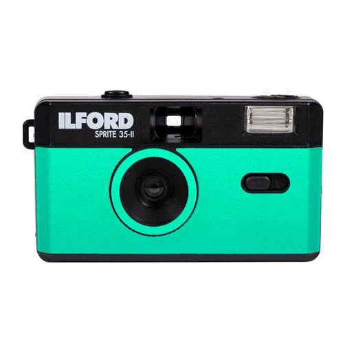 Ilford Sprite 35-II Reusable/Reloadable 35mm Analog Film Camera (Teal and Black) Teal & Black