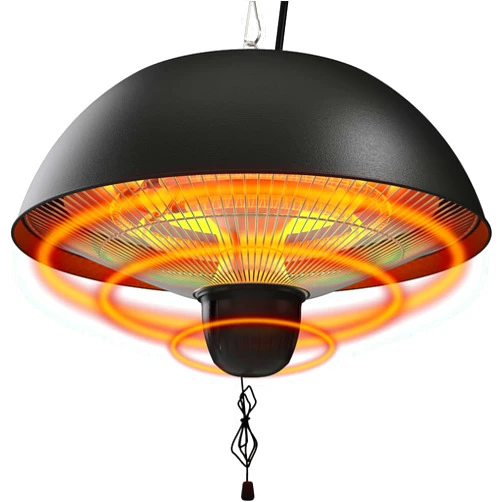 Paraheeter Hanging Patio Heater, Outdoor/Indoor Electric Infrared, Ceiling Heater with 3 Adjustable Modes 600W/900W/1500W