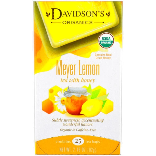 Davidson's Organics, Meyer Lemon, 25-count Tea Bags, Pack of 6