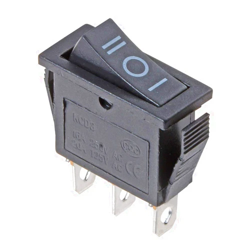 YXQ AC 16A/250V 20A/125V 3Pin SPDT ON-Off-ON 3 Position Snap Rocker Switch Black