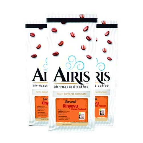 Airis Coffee Beans Roasted To Order, Burundi Kinyovu (Women Produced) - Light Roast, 3 / 12 oz bags (2.25lbs), Airis Coffee Roasters