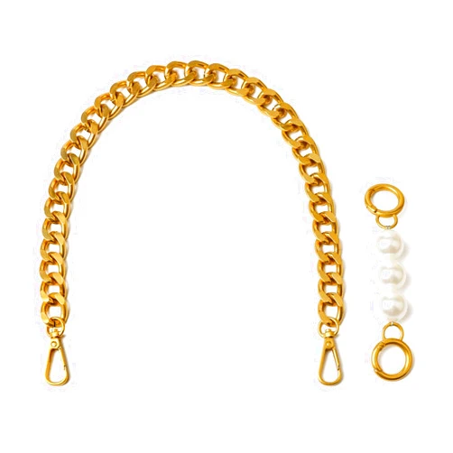 BEAULEGAN Chunky Purse Chain Handles - Short Strap Replacement for Handbag Set of 2, 17.7 & 5 Inches Long