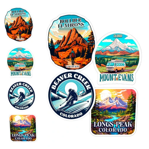 No Thorns Media Beaver Creek Boulder Flatirons Mount Evans Longs Peak Colorado Sticker 4