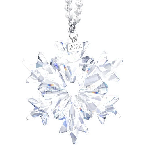 Mimorou Christmas Snowflake Crystal Ornaments 2024 Annual Edition Christmas Tree Ornaments Snowflake Crystal Ice Pendant for Wedding Xmas Party Hanging Winter Home(Transparent)