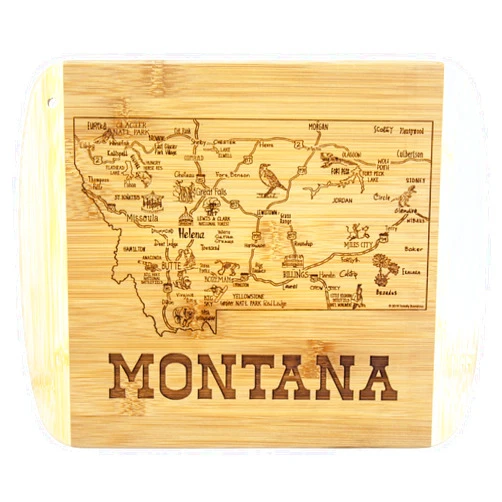 Totally Bamboo A Slice of Life Montana State Serving and Cutting Board, 11
