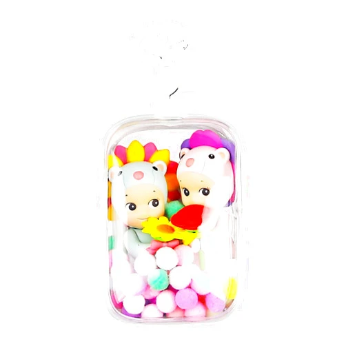 Knchy Clear Figure Display Bag with Keychain, Portable Small Doll Storage Bag Hanging Blind Box Organizer Zipper Closure, Dustproof Collectibles Display Case for Showing Off Blind Boxes, Mini Figures