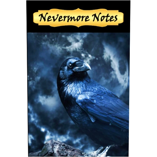 Nevermore Nook Books Nevermore Notes: Raven Style Notebook | Journal | Sketchbook | 6 x 9 Inches | 110 Pages | White Dot Grid Paper | Matte Finish Cover